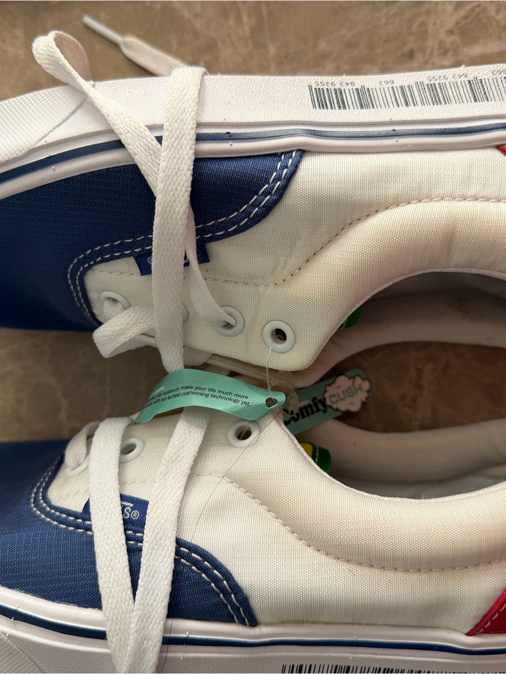 Vans Low-Top Sneakers in Blue, White and Red (No Box)